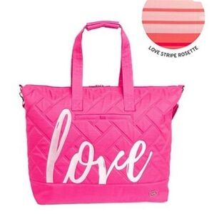 Lug Aerial Love Brushed Rosette Pink Tote NWT